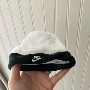 Nike Baby 0-3 Months White and Black Beanie Hat